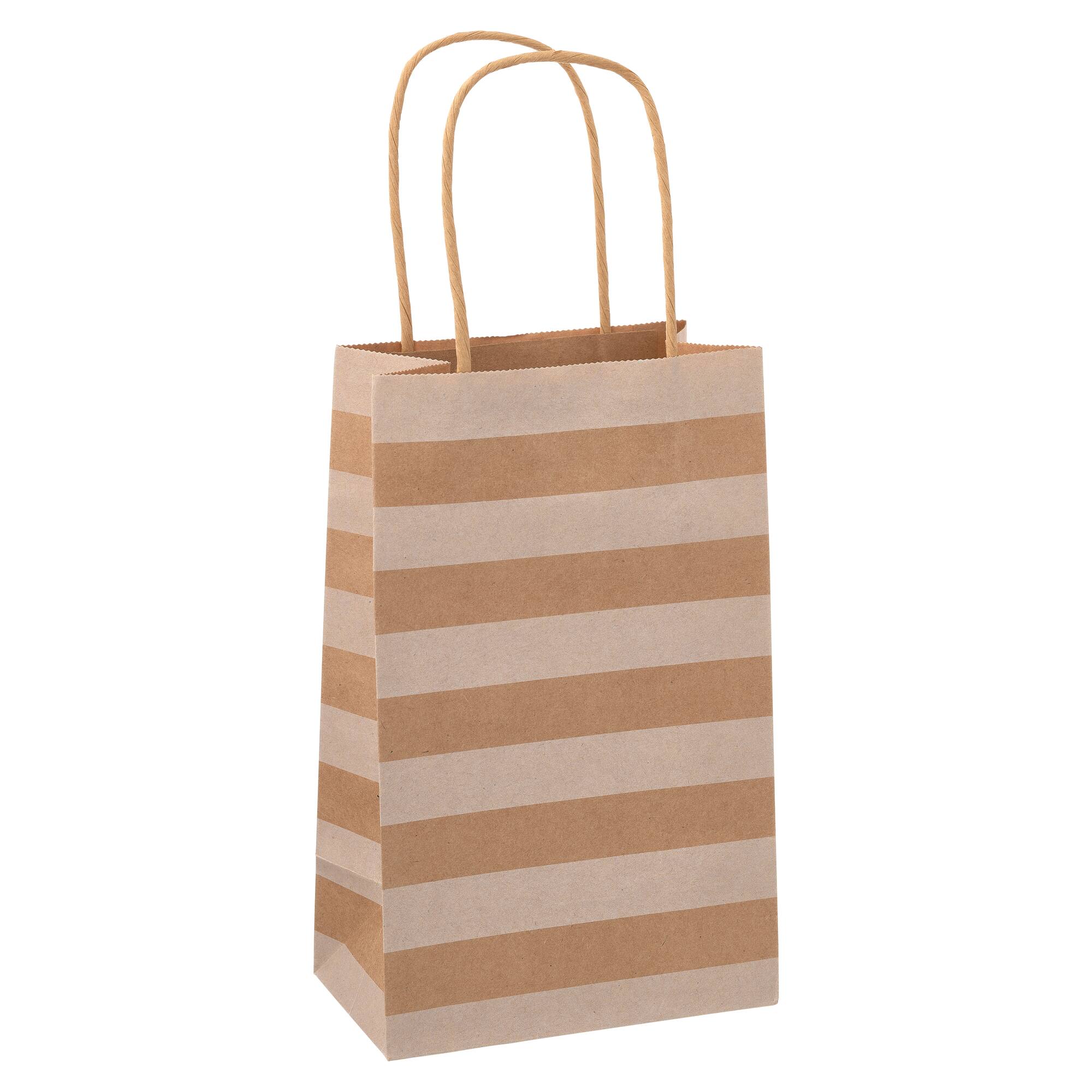 Small Kraft Dots & Stripes Paper Bag Value Pack by Celebrate It™